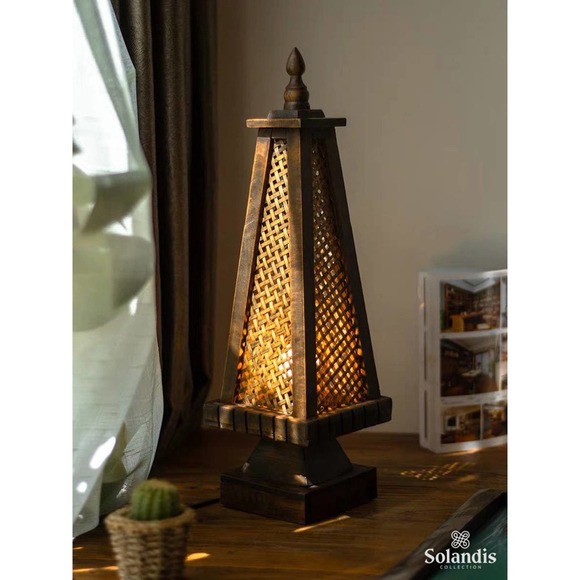 Handmade bamboo lamp, Table lamp, Bedside lamp, Teak & Bamboo light, Home decor - Picture 6 of 7